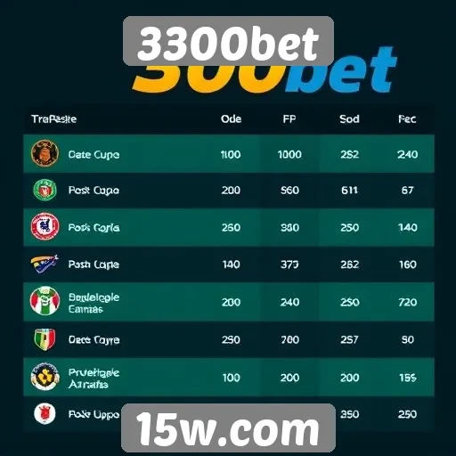 Compare as odds da 3300bet com outros sites