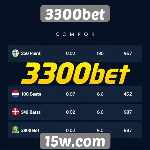 Comparação de odds entre 3300bet e concorrentes